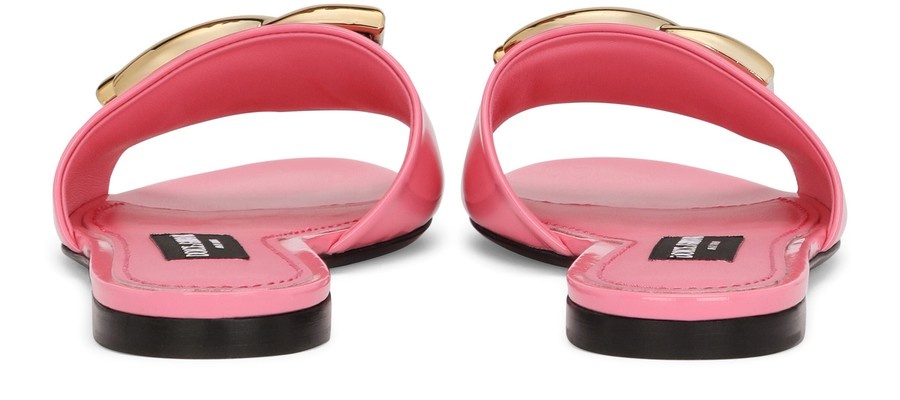 Patent leather sliders with DG logo - 3