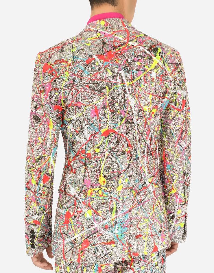 Sequined Sicilia-fit jacket with color splash print - 5