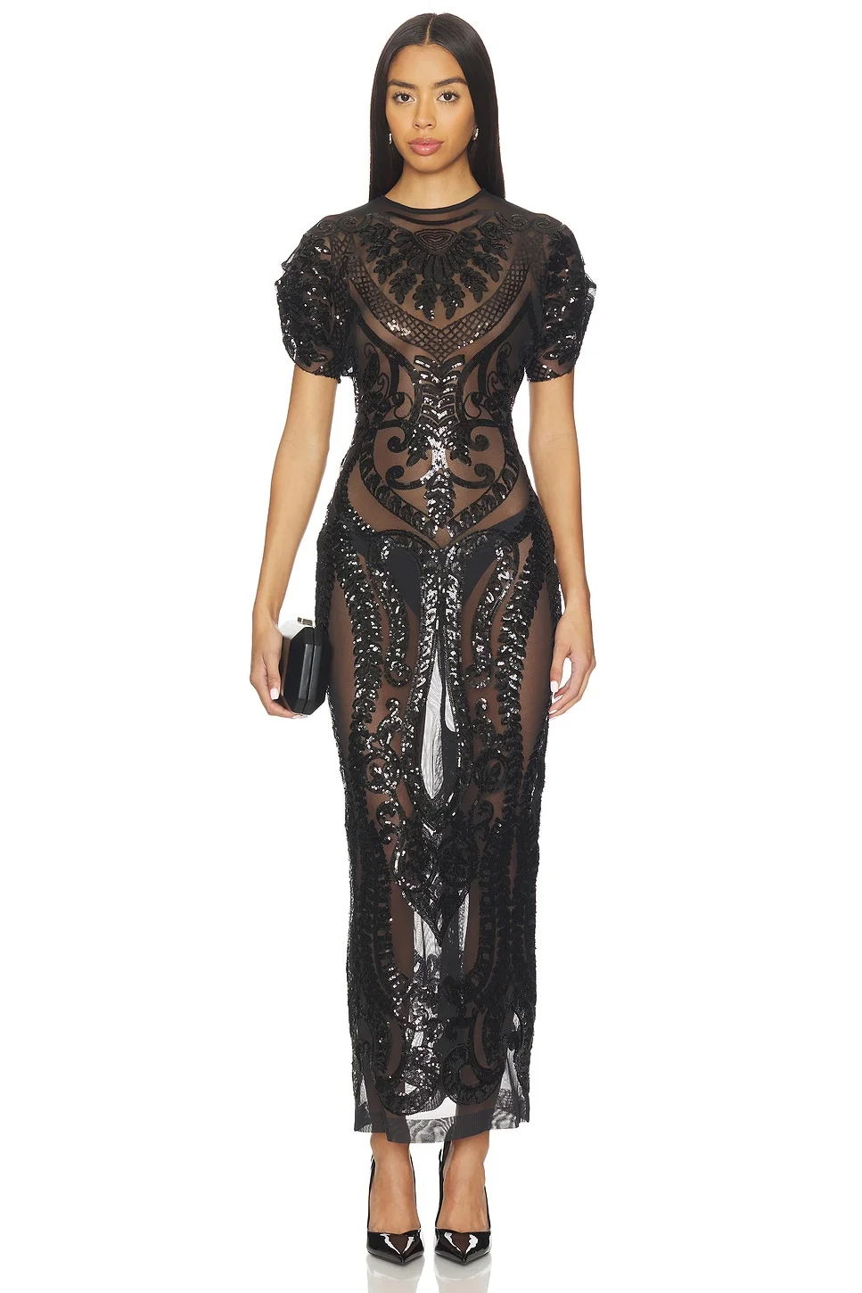 Cap Sleeve Long Dress - 1