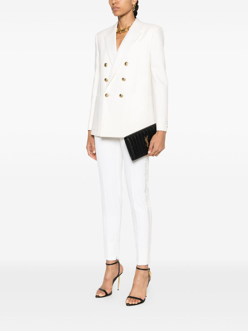 SAINT LAURENT logo-plaque quilted purse outlook