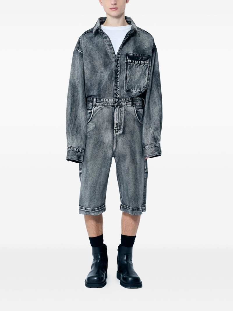 entire studios straight-leg denim shorts outlook