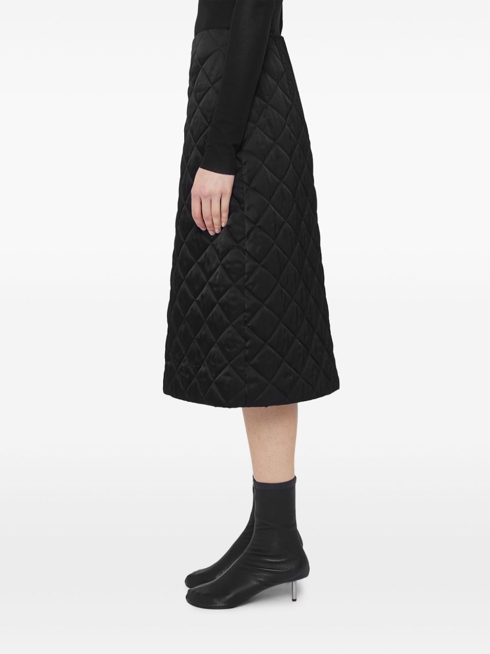 A-line quilted midi skirt - 4