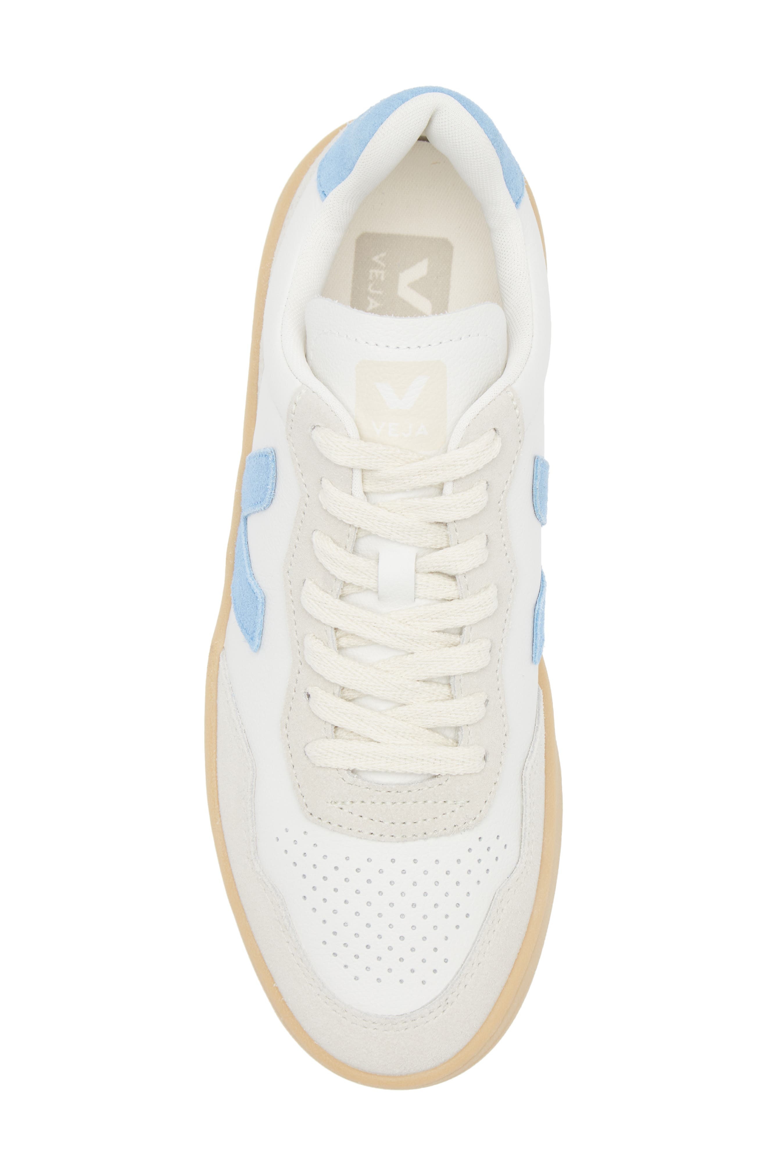 Veja V-90 Leather Sneaker in Extra-White Aqua Natural at Nordstrom - 5