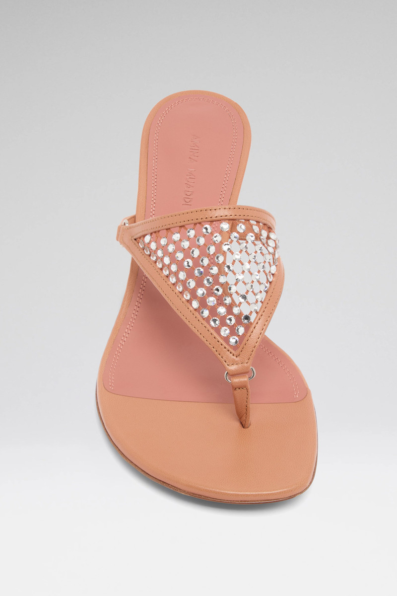 Amina Muaddi CAMERON CRYSTAL NET SANDAL LATTE NAPPA outlook