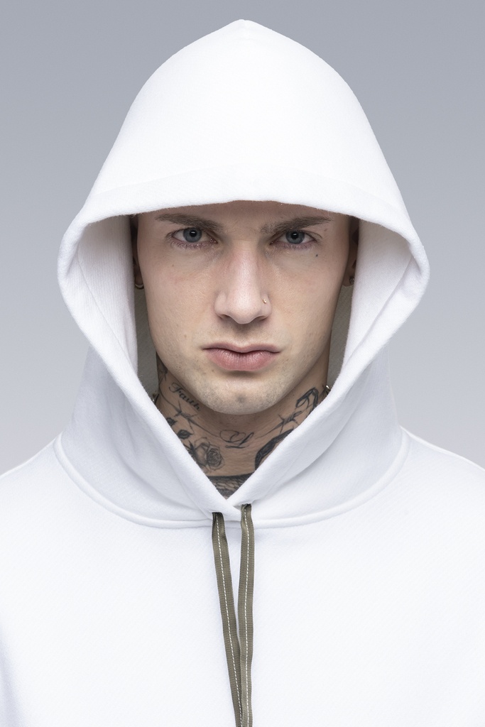 S34-PR Cotton Hooded Sweatshirt White - 5