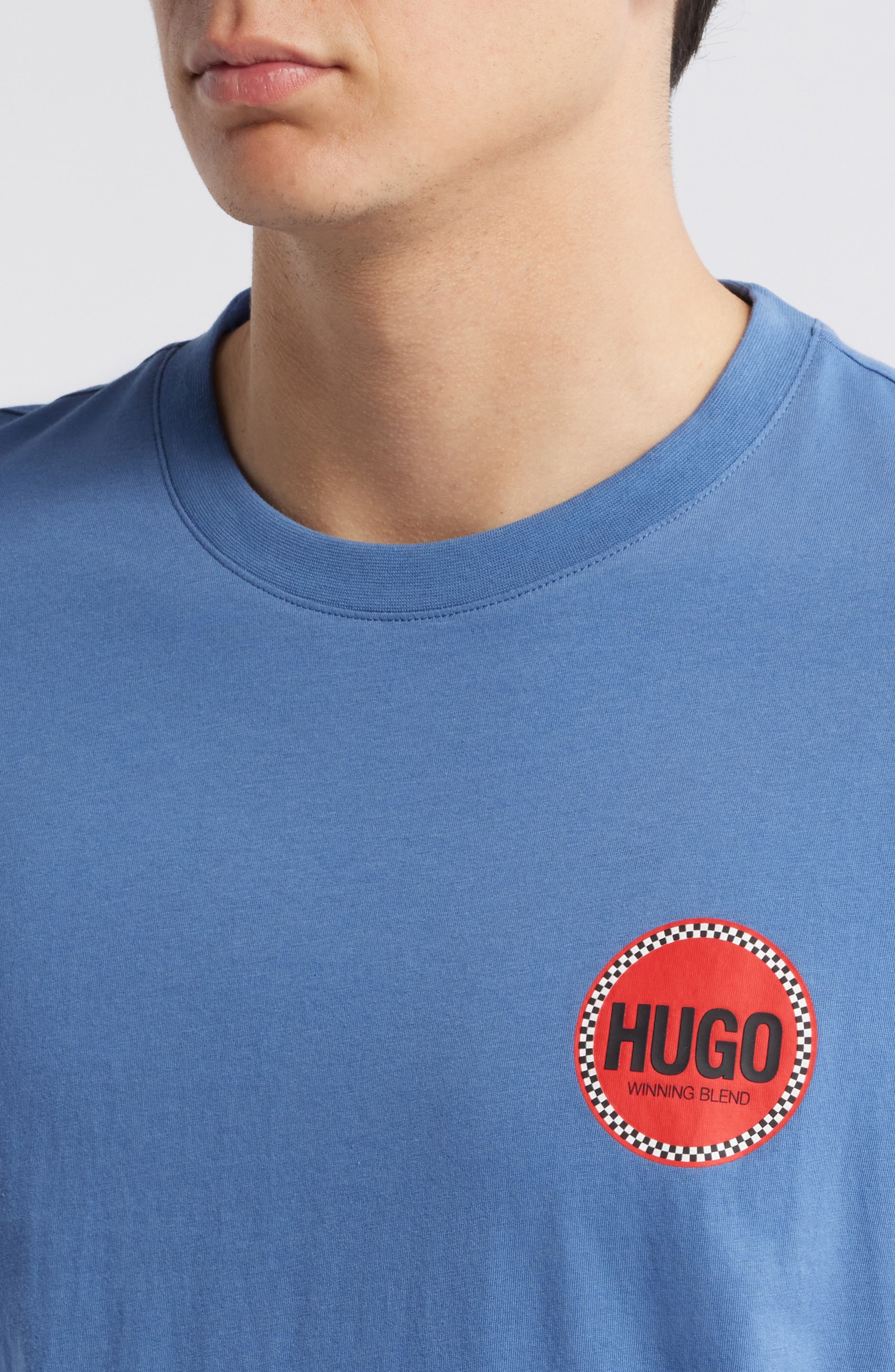 HUGO Danetchorb Logo Graphic T-Shirt in Open Blue at Nordstrom - 4