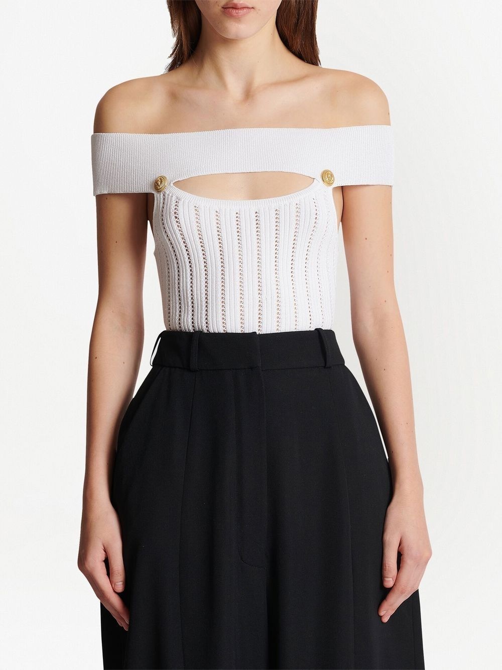 openwork knit bodysuit - 4