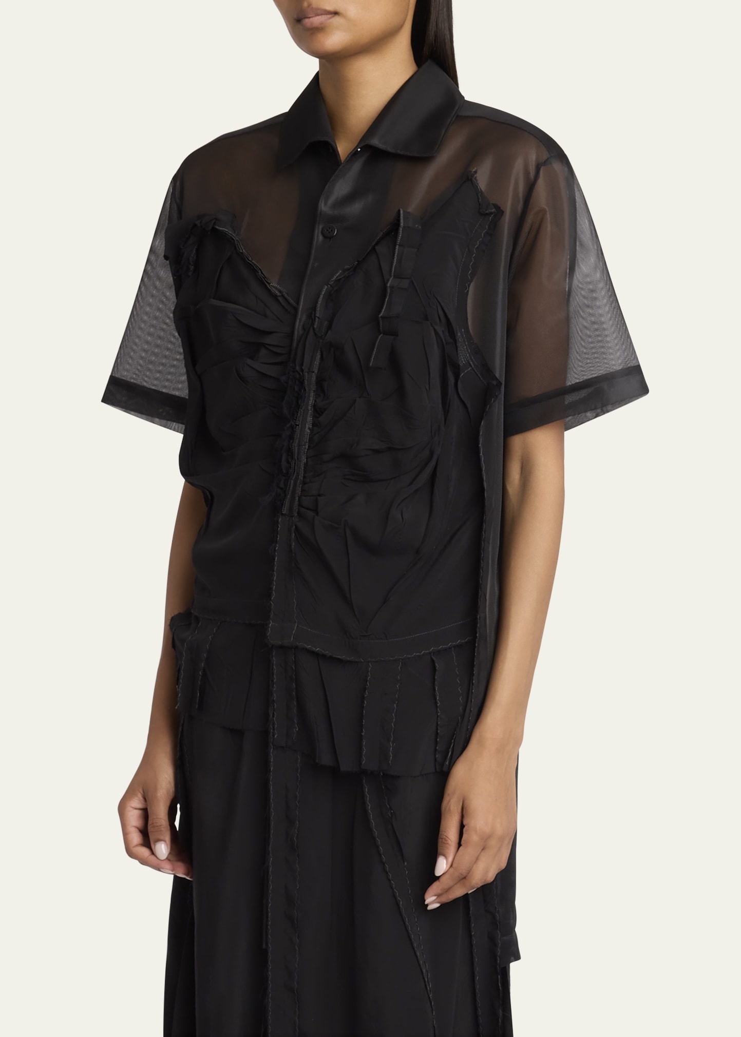 Deconstructed Button Down Midi Dress - 4