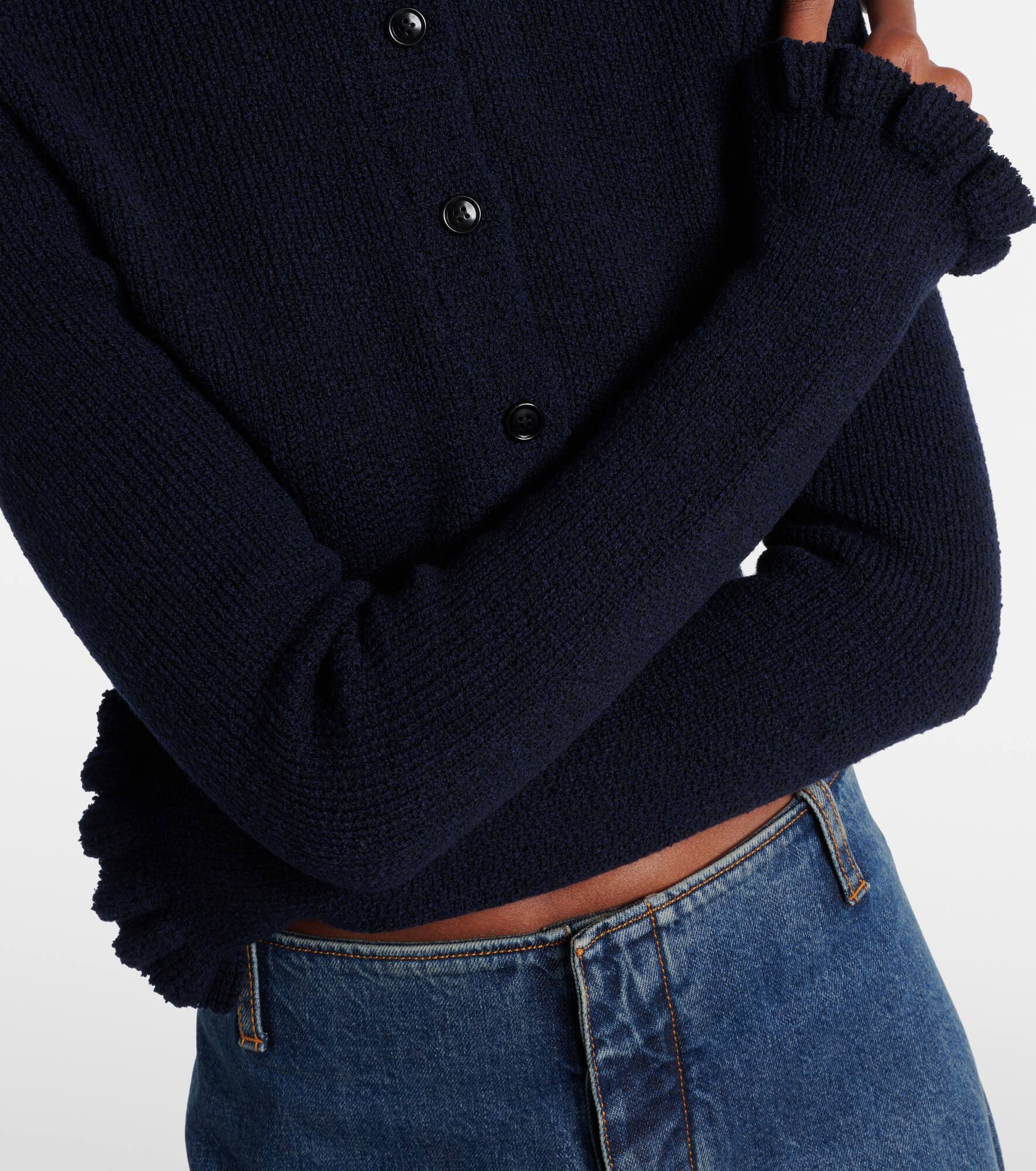 Cropped wool and silk-blend cardigan - 5