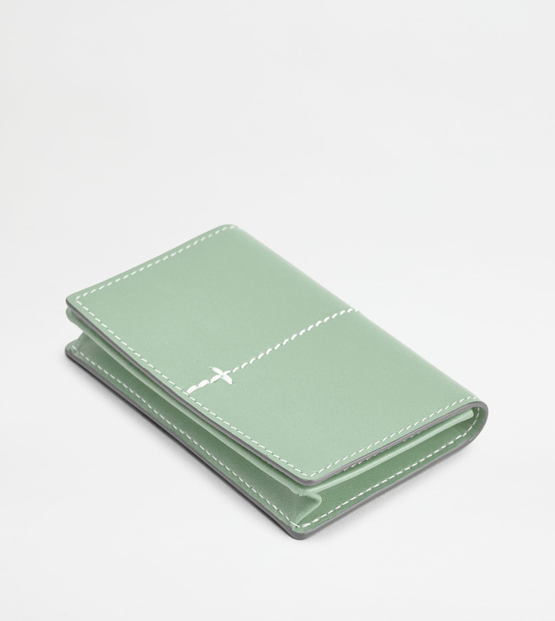 BUSINESS CARD HOLDER IN LEATHER - GREEN 3