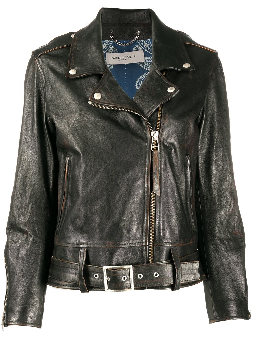 asymmetric biker jacket - 1