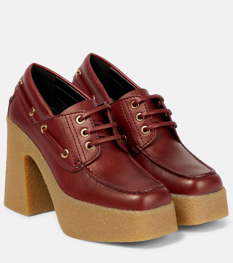 block-heel platform loafer mules - 1