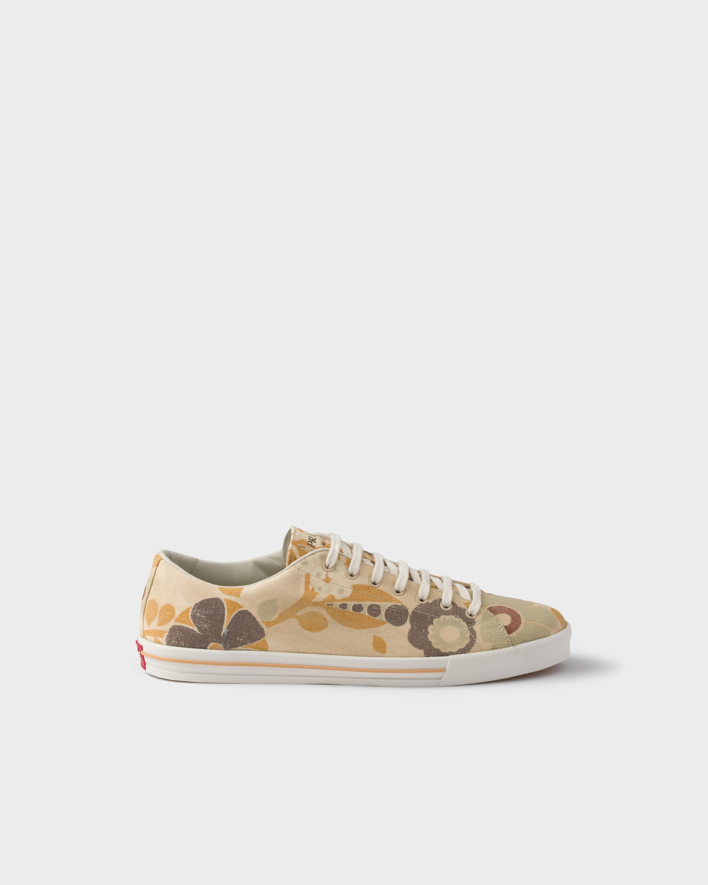 Laced floral print canvas sneakers - 2