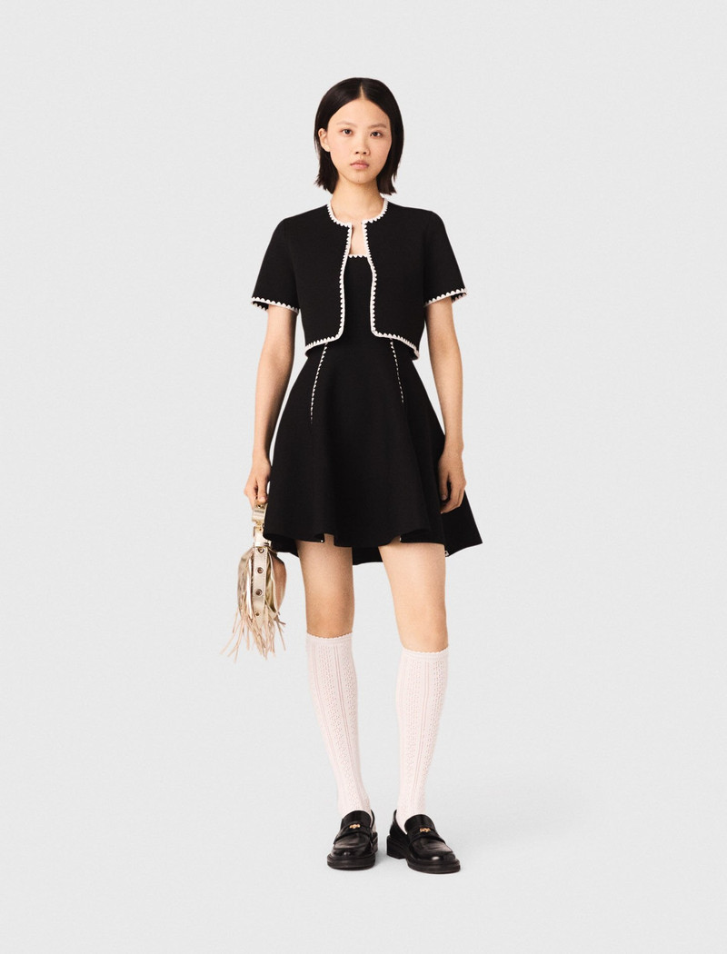 maje Topstitched cropped cardigan outlook