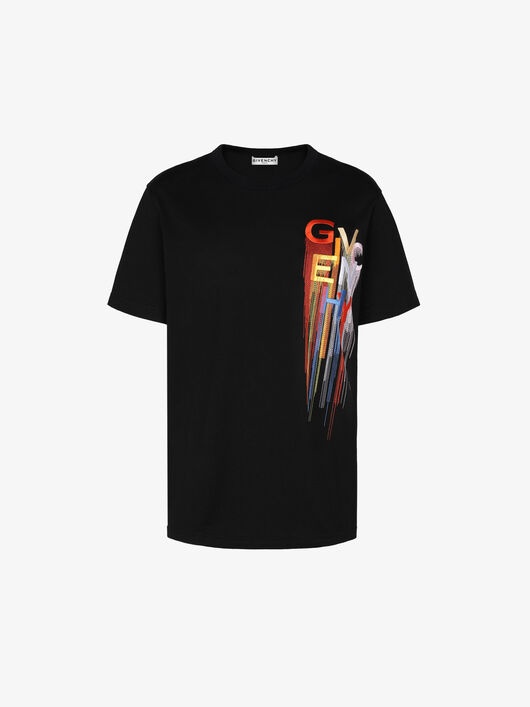 GIVENCHY MULTICOLORED EMBROIDERED T-SHIRT - 1