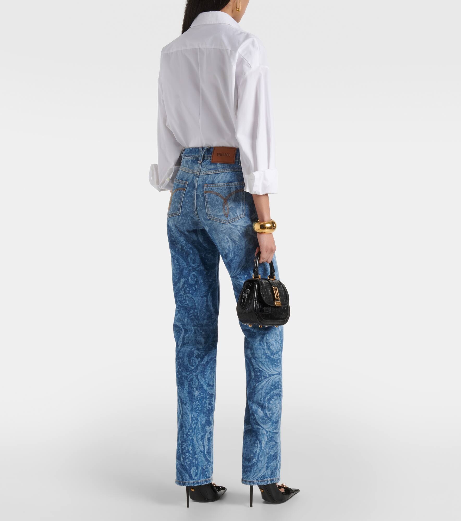 Barocco high-rise straight jeans - 3