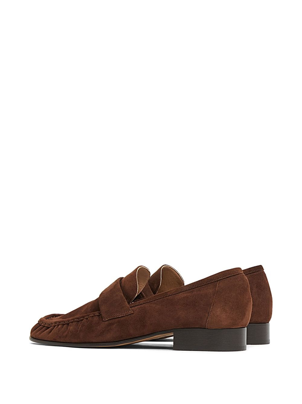 ruched suede loafers - 3