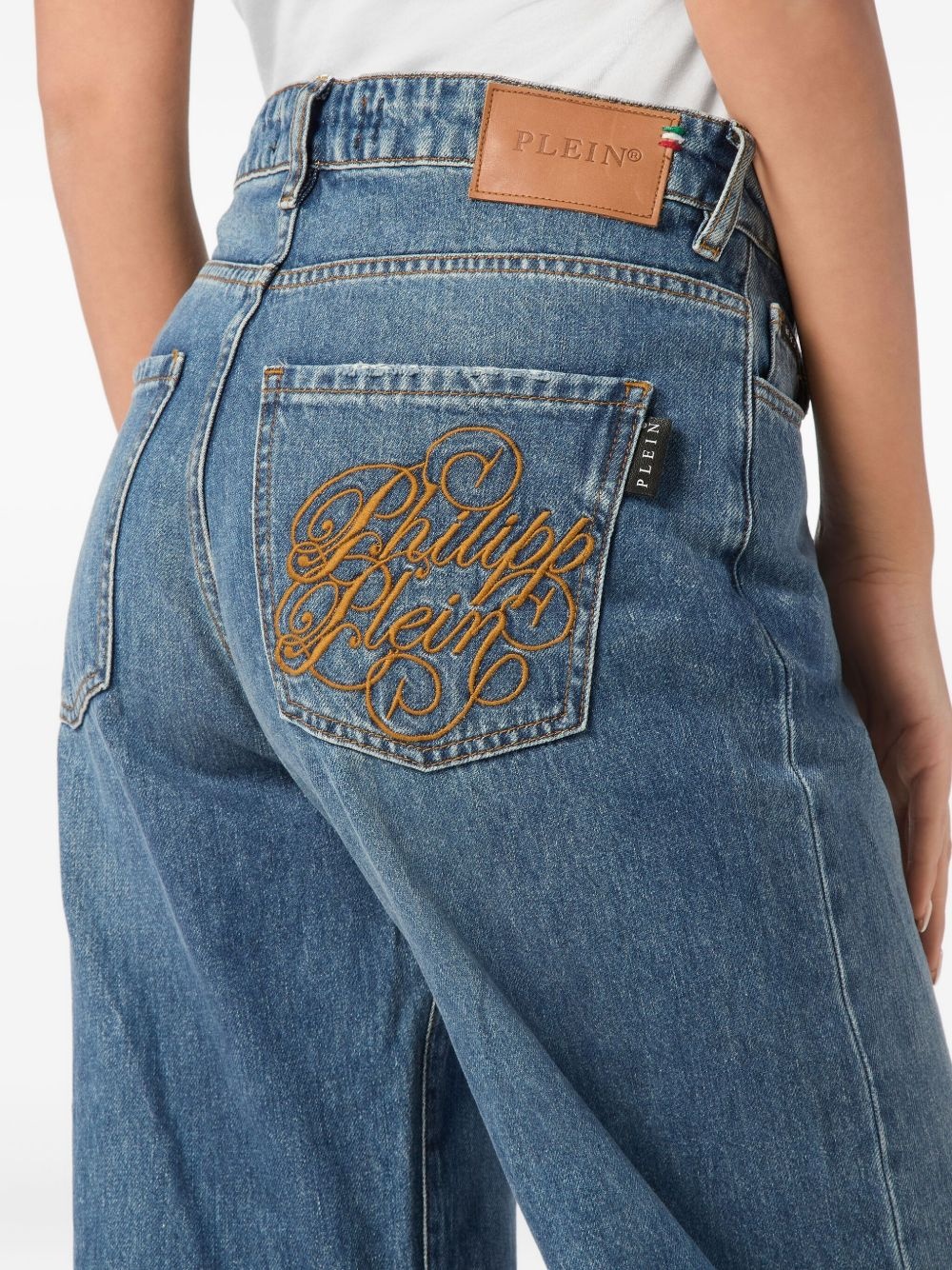 logo-embroidered jeans - 5