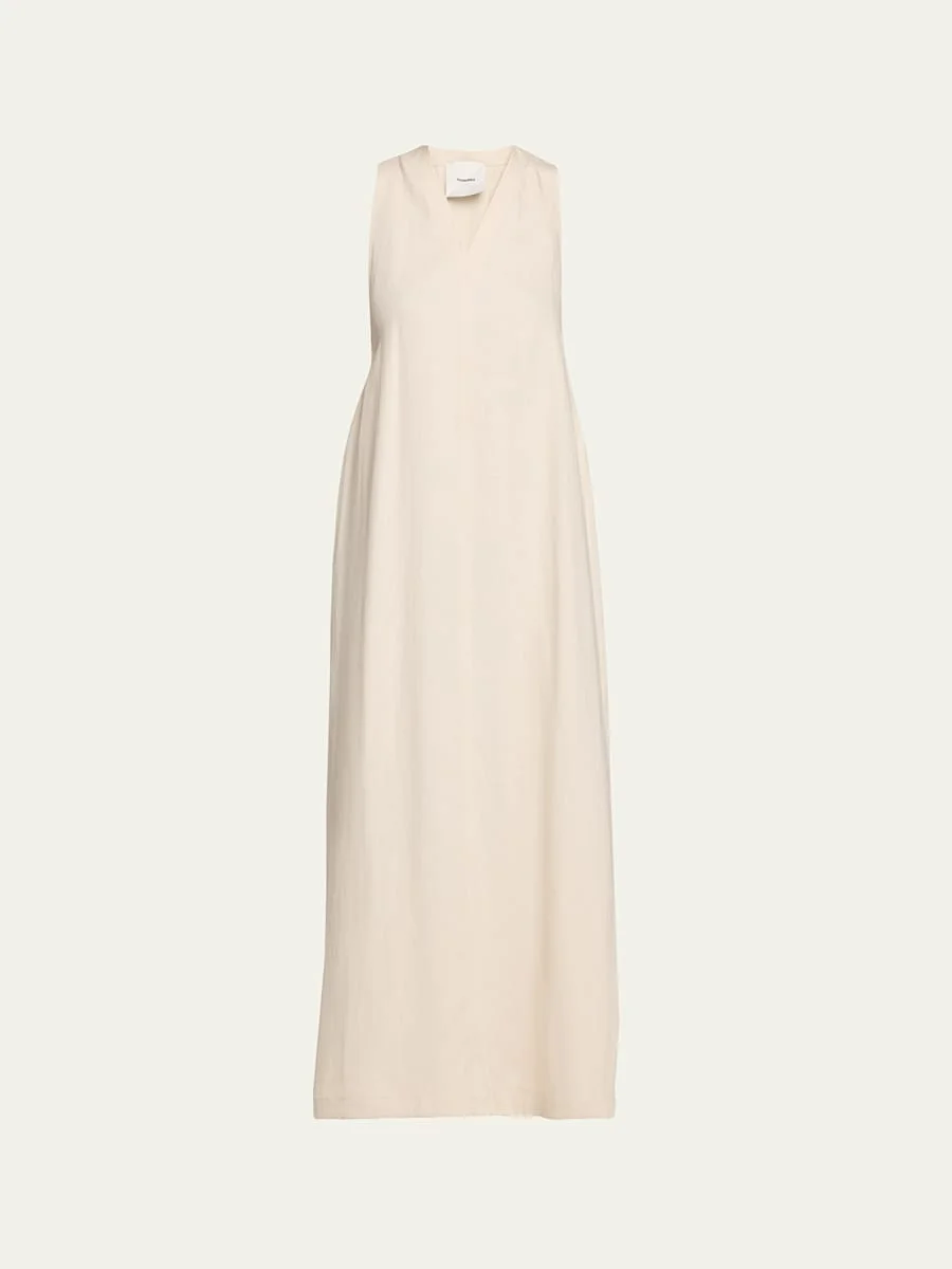 Amarilis Linen Fringe Maxi Dress - 1