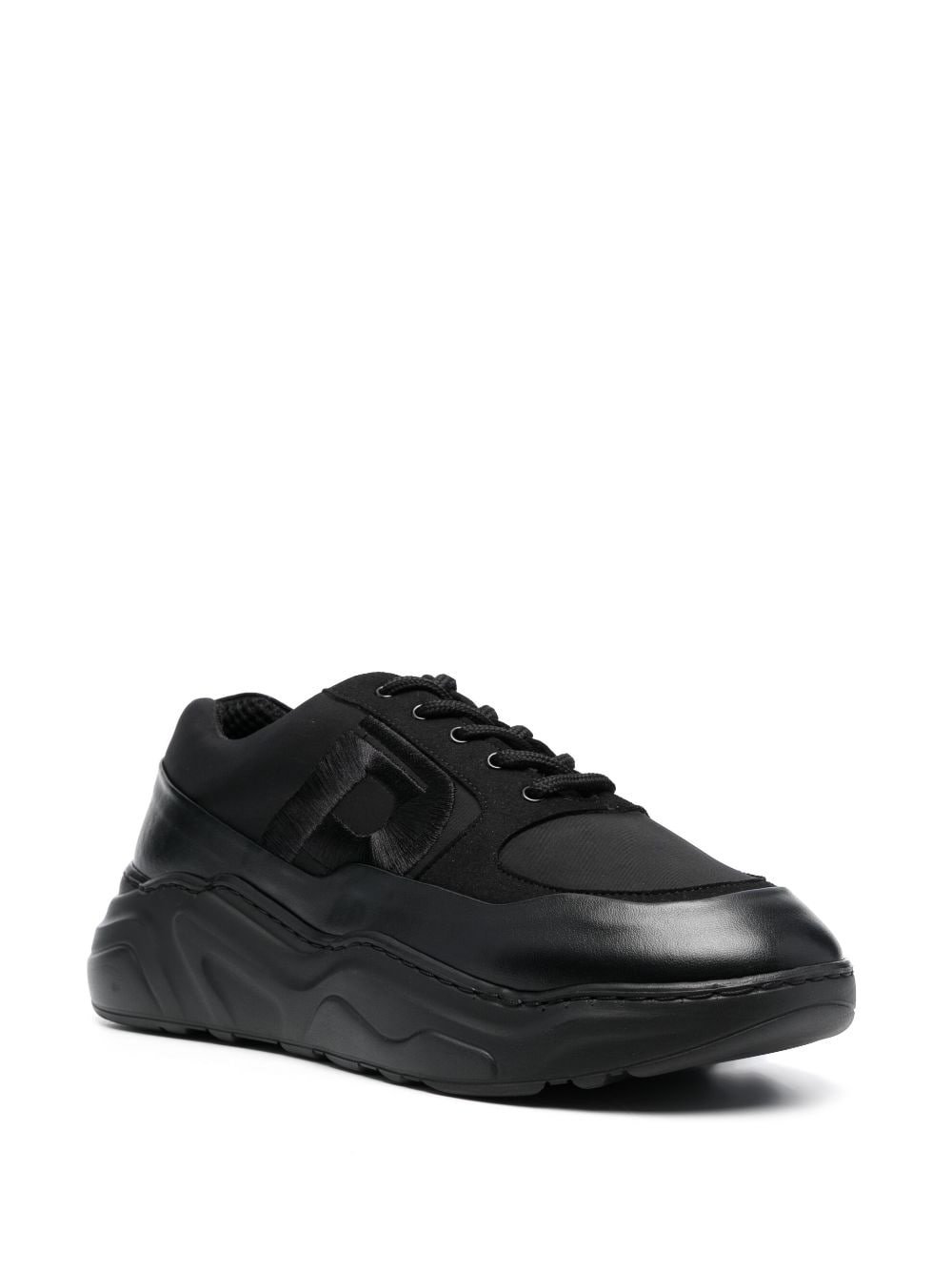 embroidered-logo low-top sneakers - 2