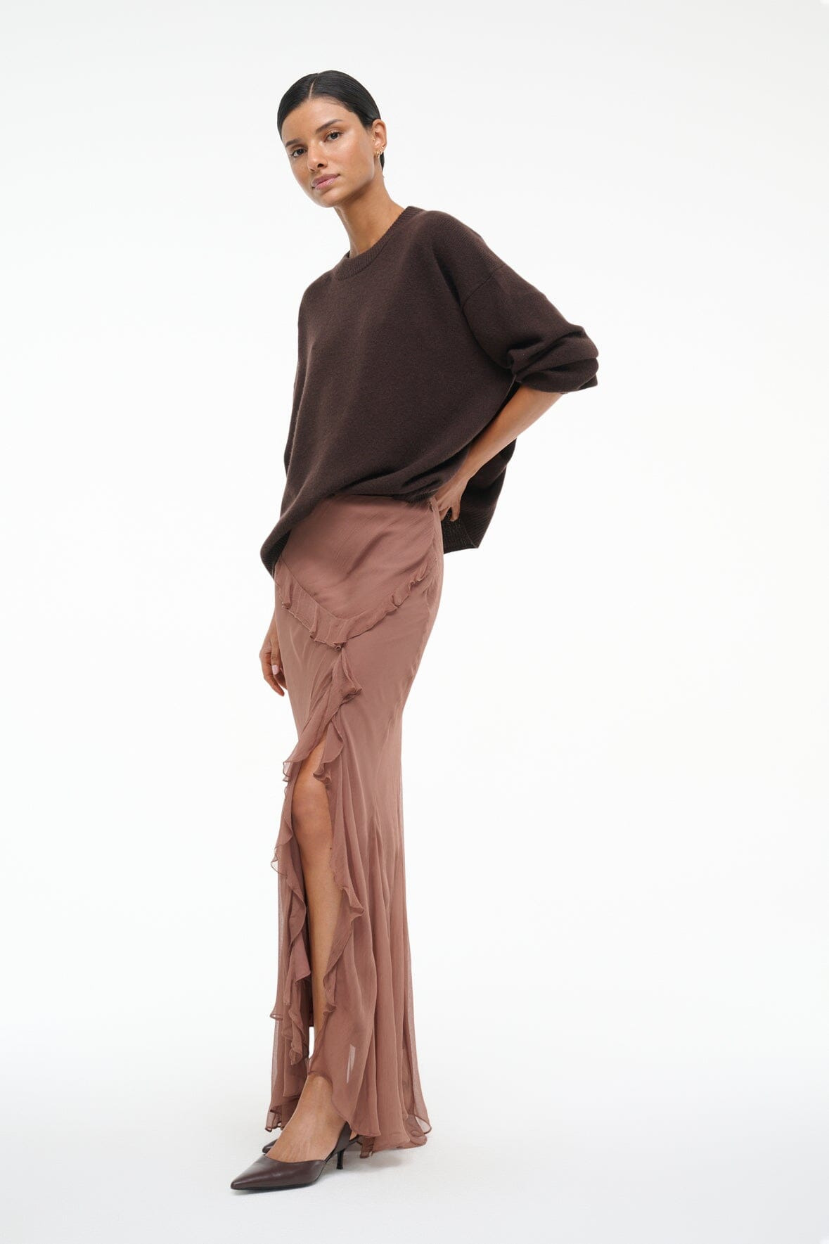 STAUD DIANA SKIRT MOCHA - 6