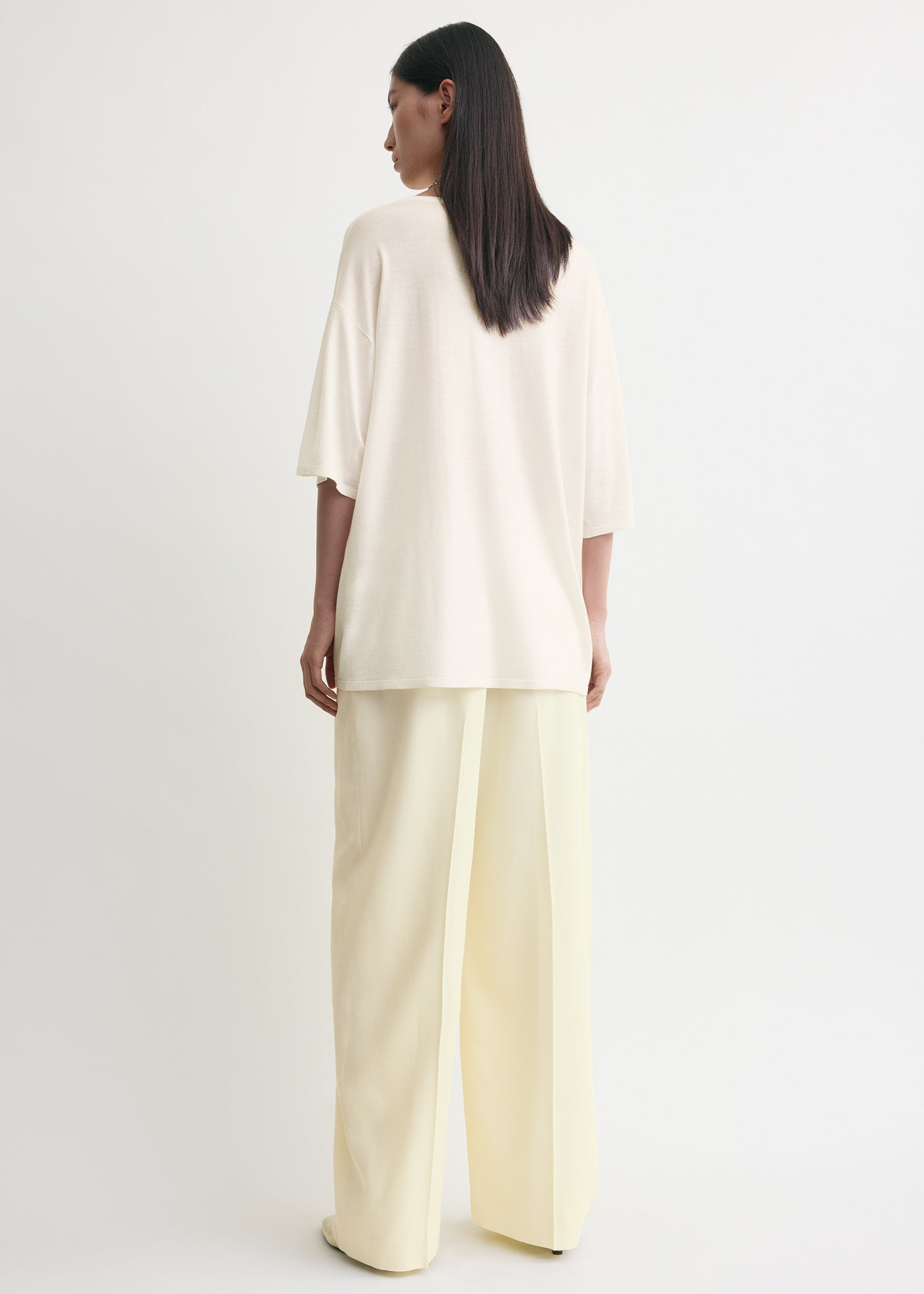 Longline tee knit white - 4