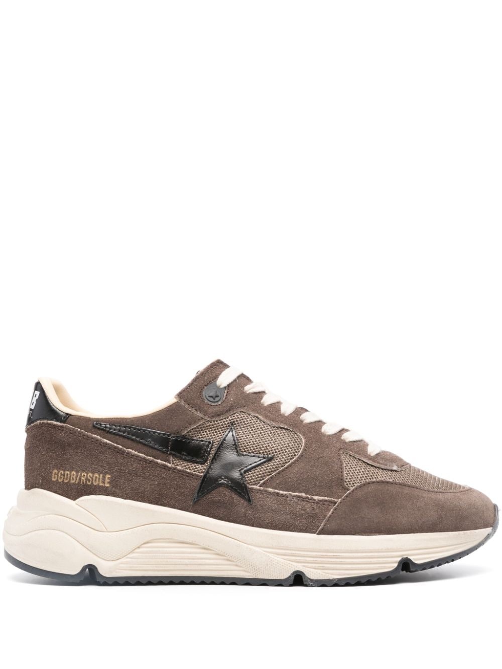 star-patch suede panelled sneakers - 1