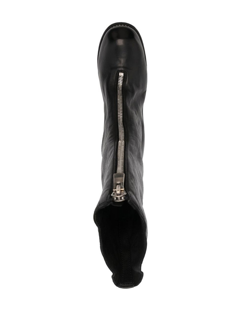 front-zip 45mm leather boots 4