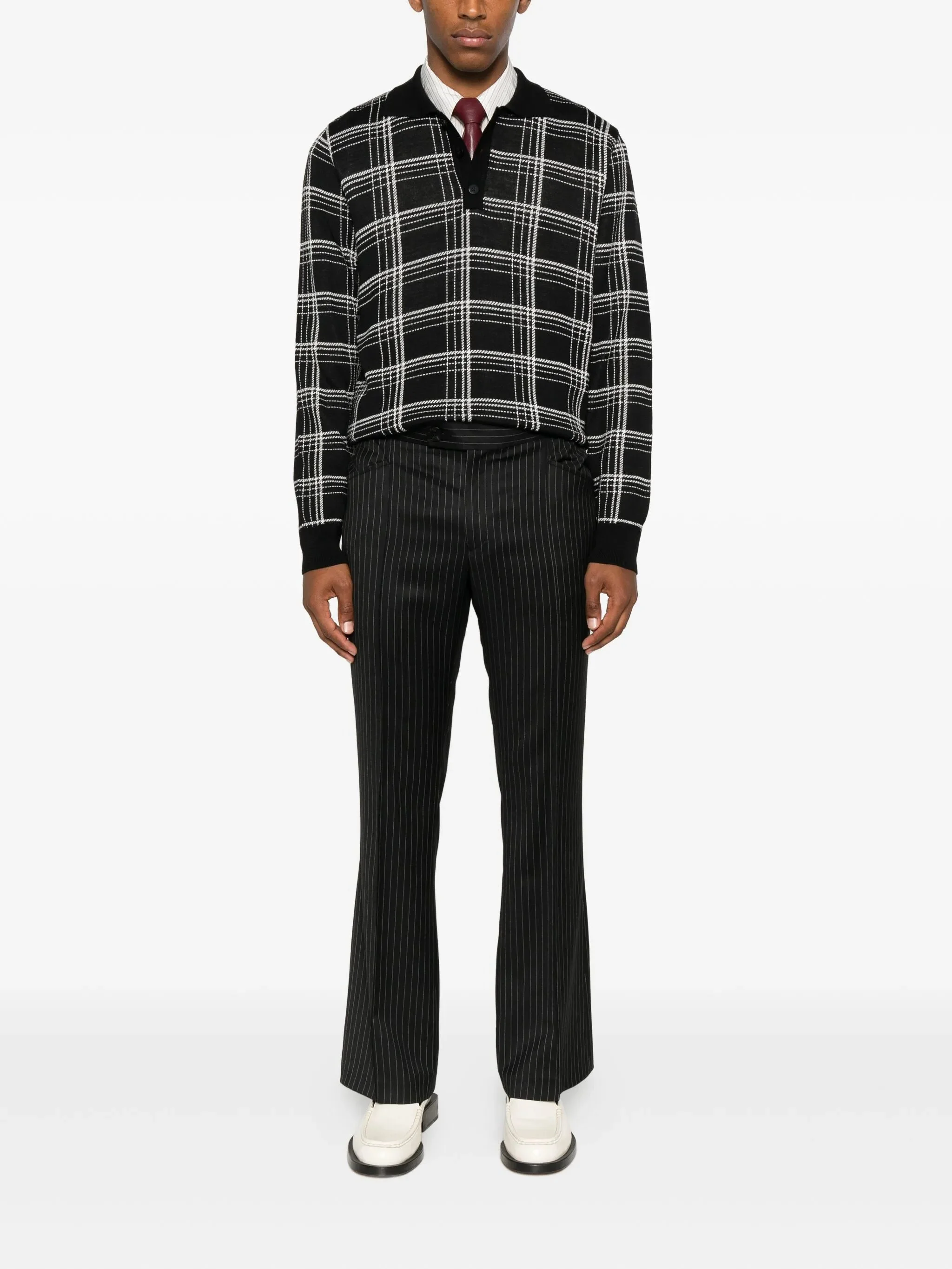 ERNEST W. BAKER Ernest W. Baker Checked Polo Shirt | REVERSIBLE