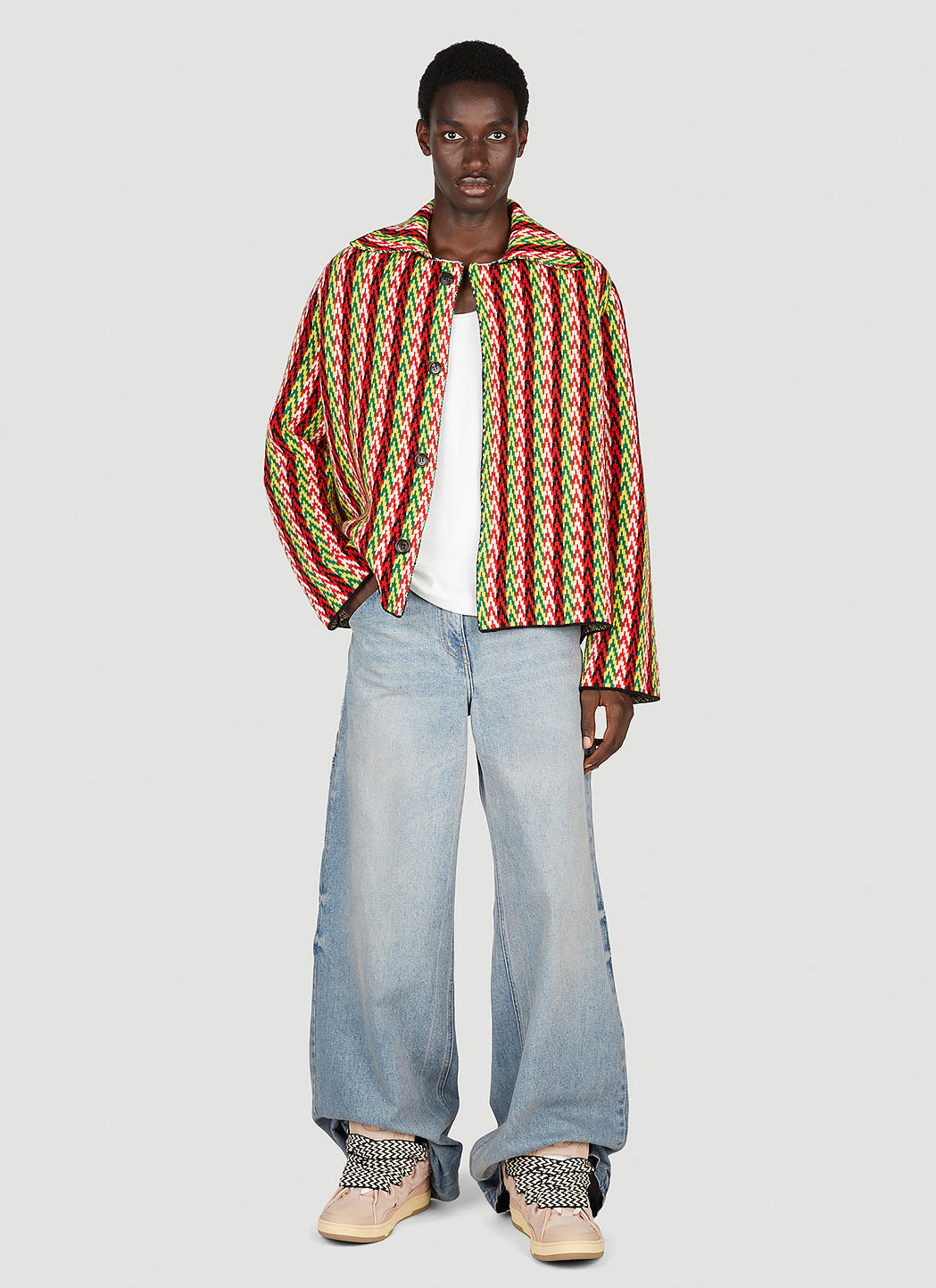 Lanvin Men Curb Chevron Knit Jacket - 2