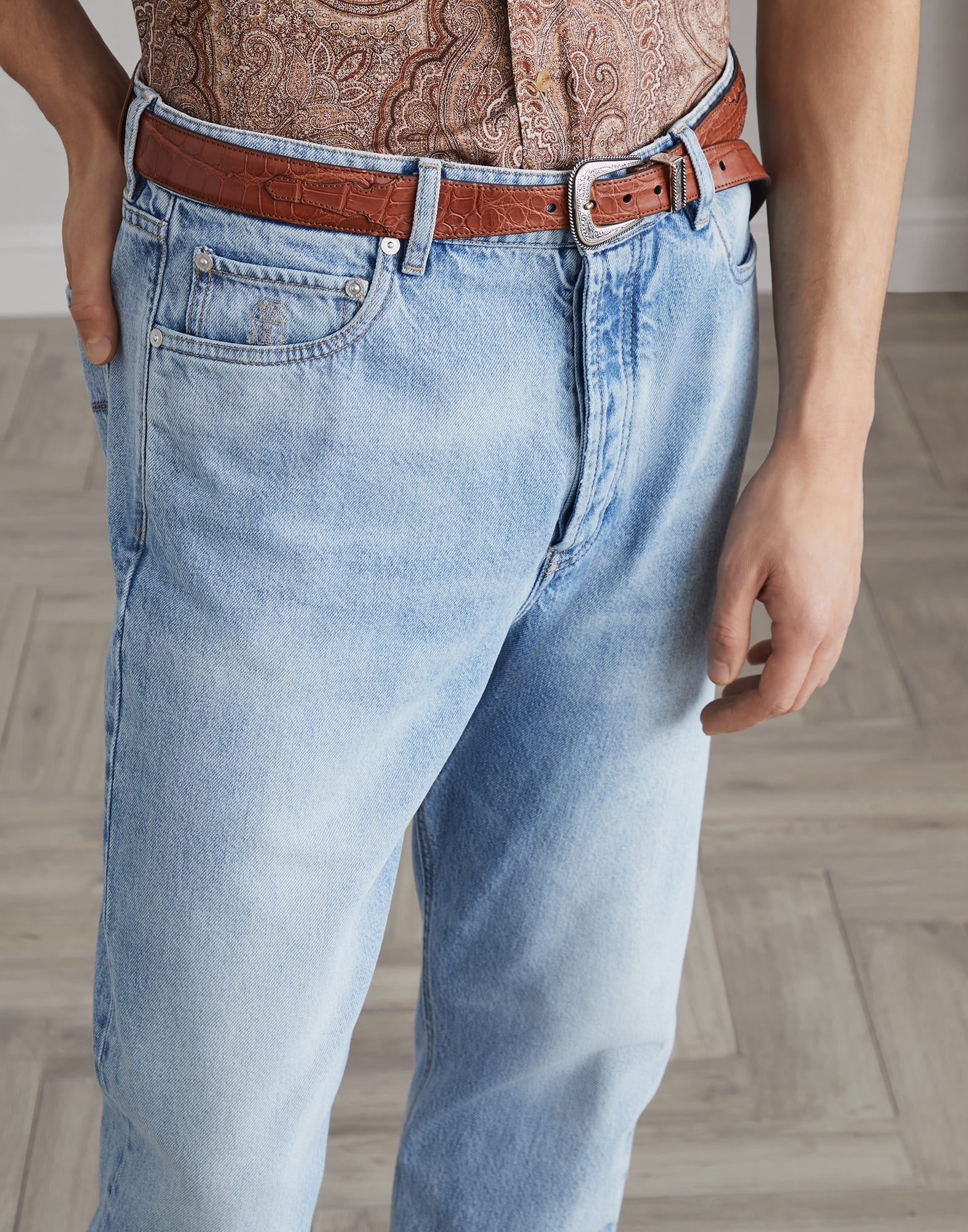 Denim iconic fit five-pocket trousers - 3