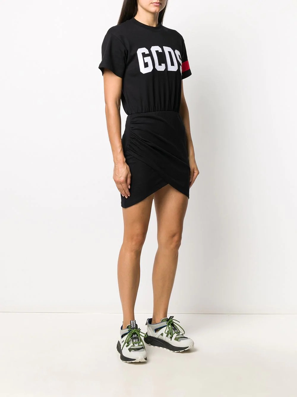 ruched logo T-shirt dress - 3