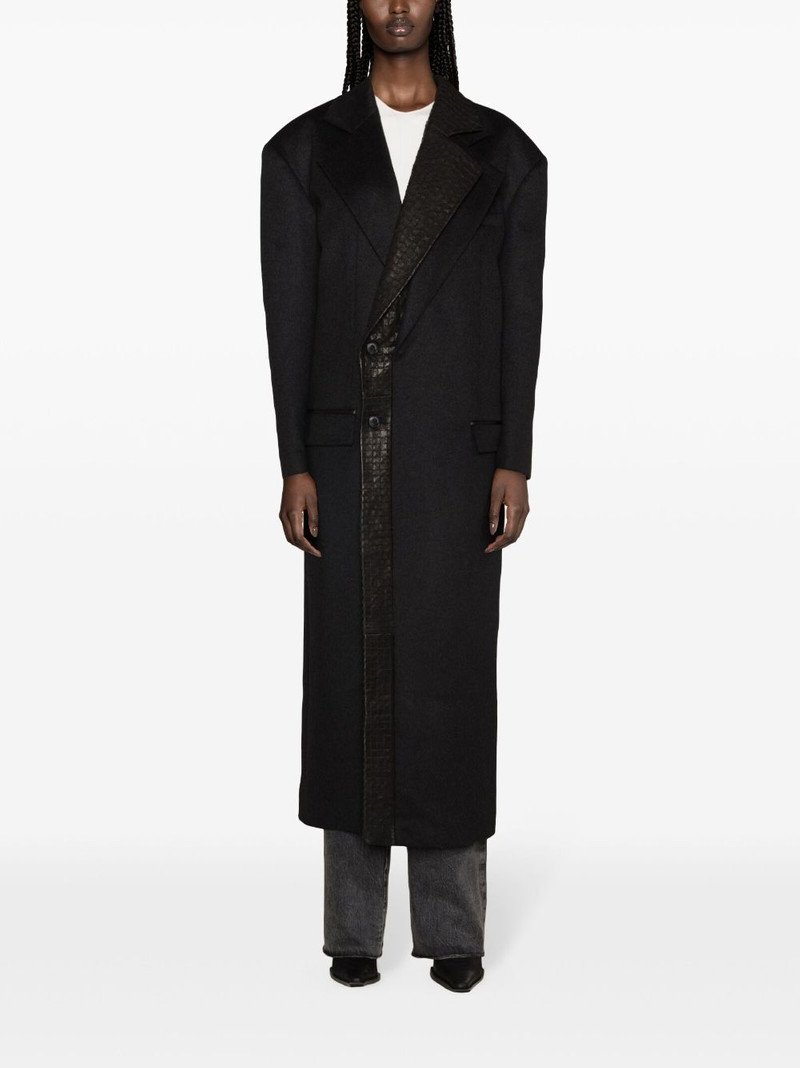 THE MANNEI Dundee leather-trim coat outlook