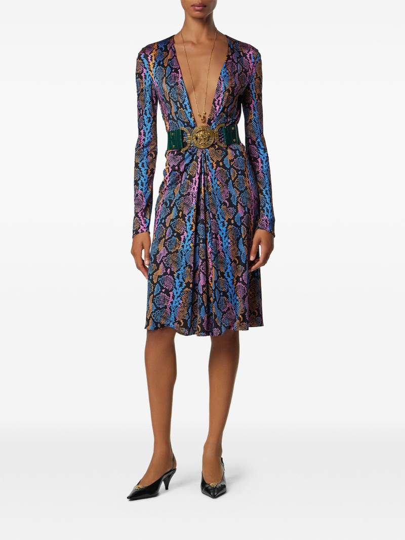 VERSACE python-print midi dress outlook