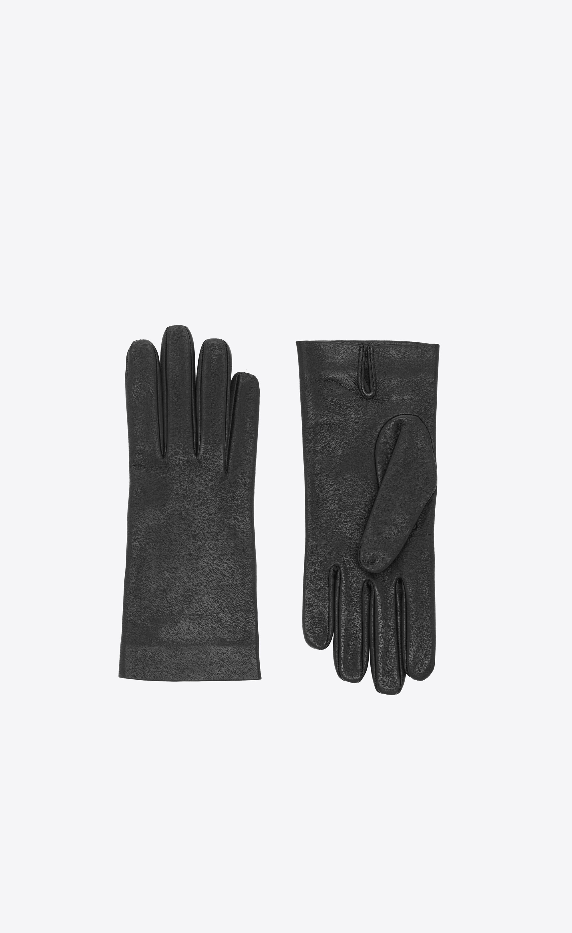 short gloves in lambskin and silk - 1