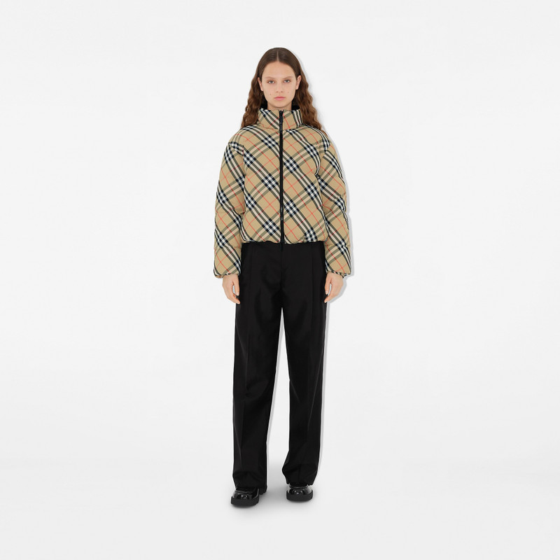 Burberry Reversible Check Nylon Puffer Jacket outlook