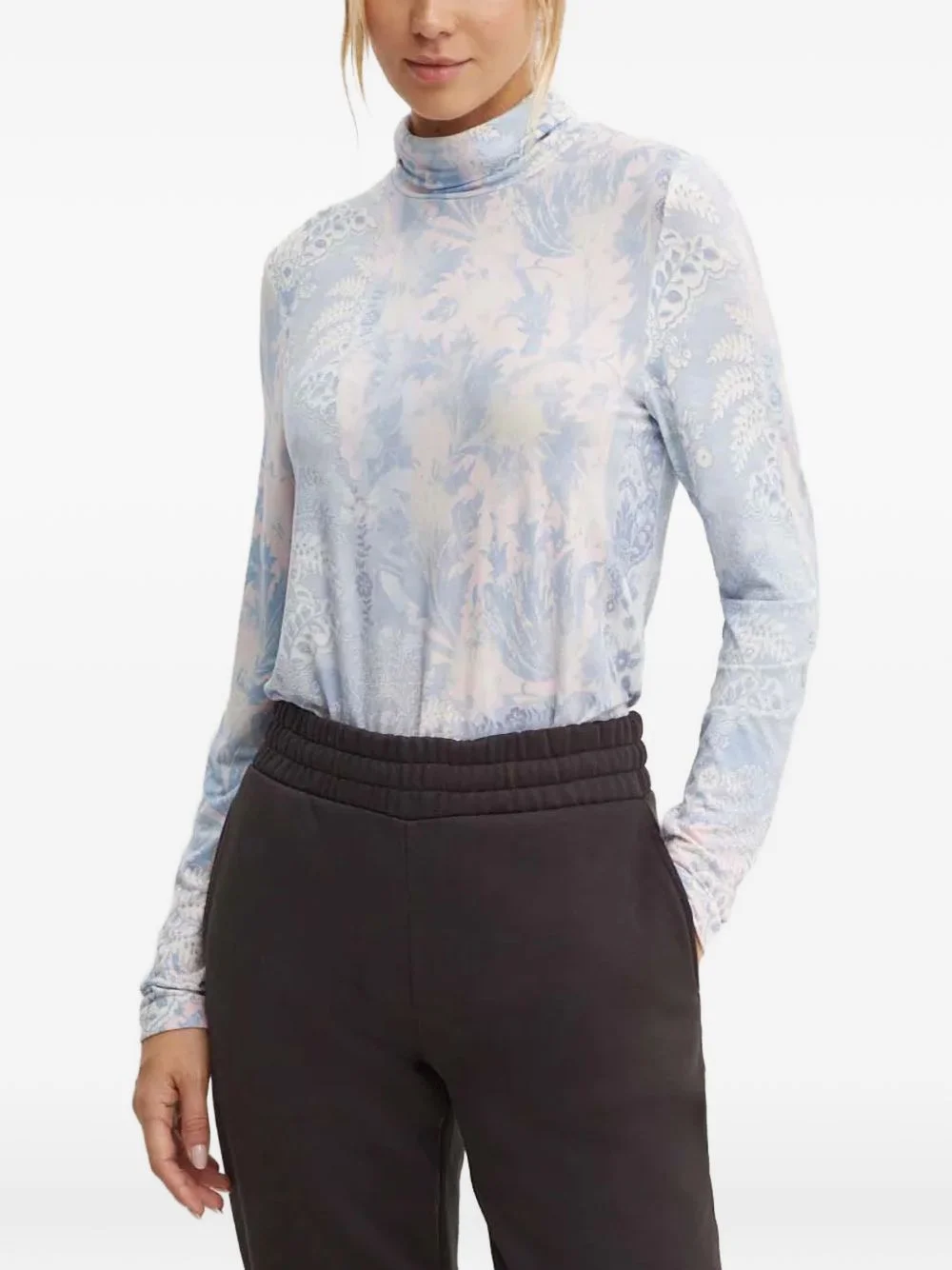 paisley-print high-neck top - 1