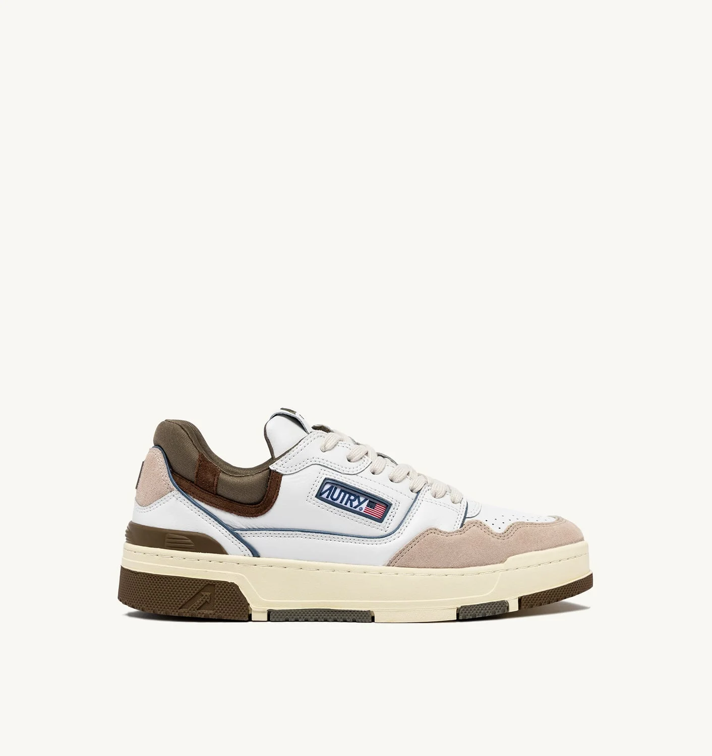 CLC LOW SNEAKERS IN WHITE AND COVERT GREEN LEATHER SUEDE - 1
