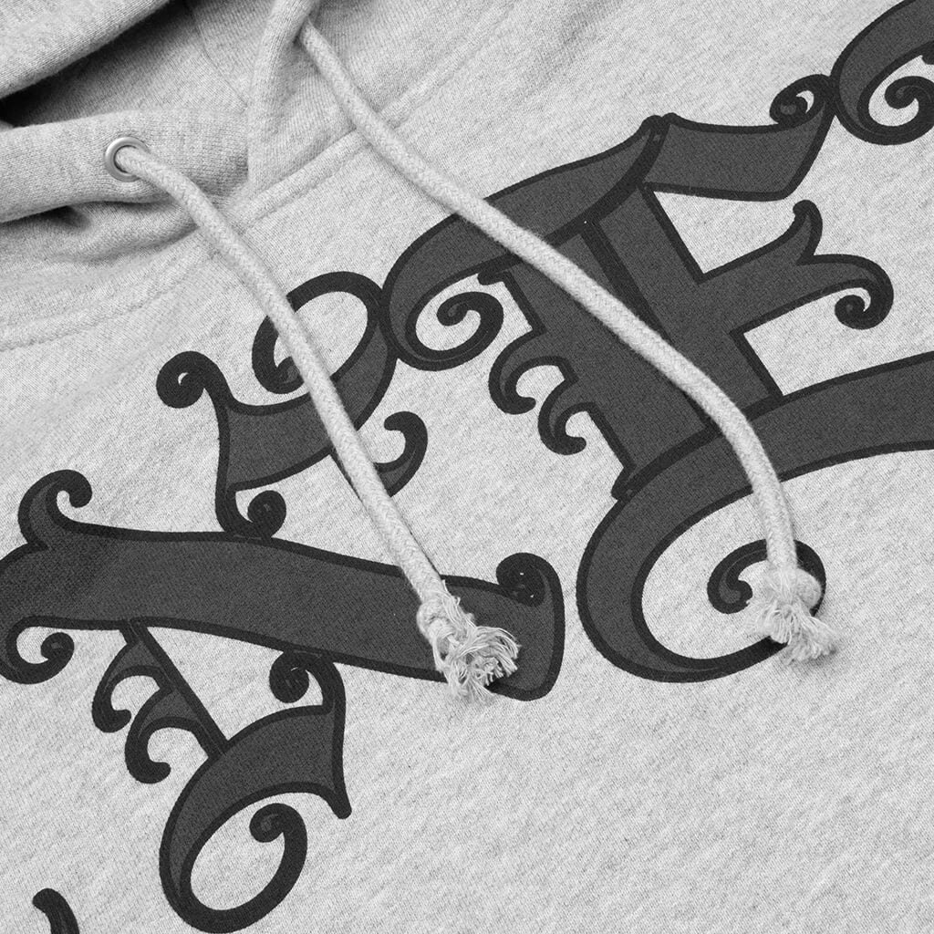 OLD ENGLISH HOODIE - HEATHER GREY - 3