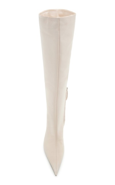 THE ATTICO Ester Leather Knee Boots ivory outlook