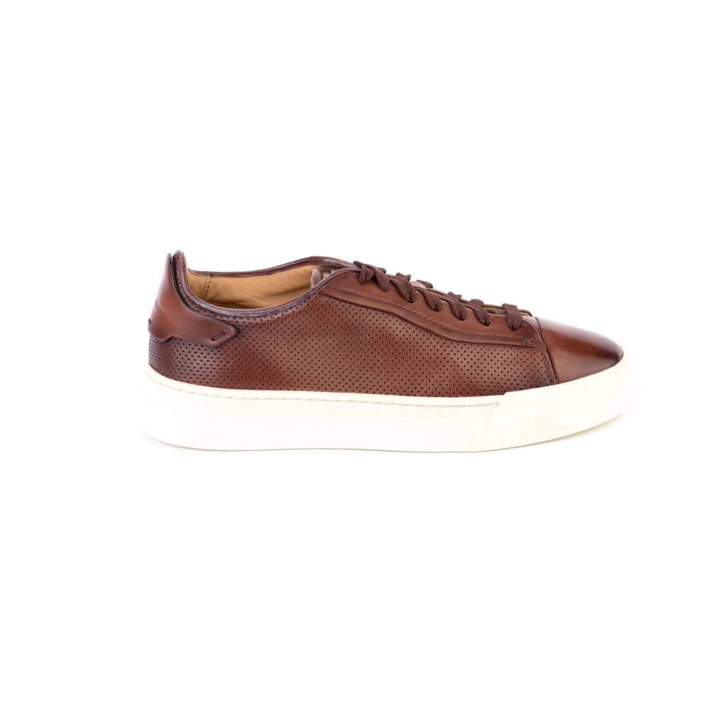 Brown Santoni Gloria Sneakers Santoni Crocodile Leather Gloria