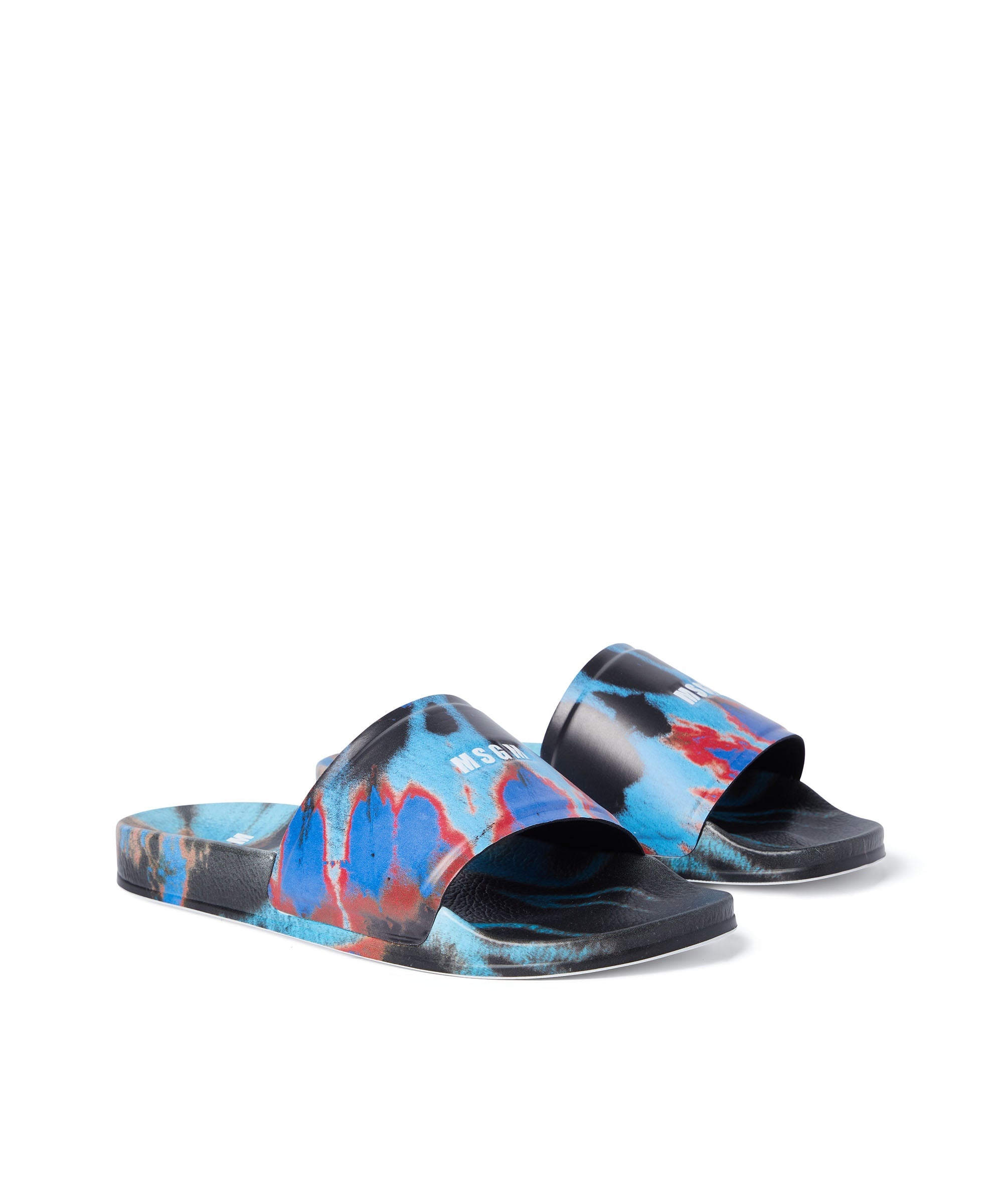 Tie dye pool slippers with MSGM micro logo - 2