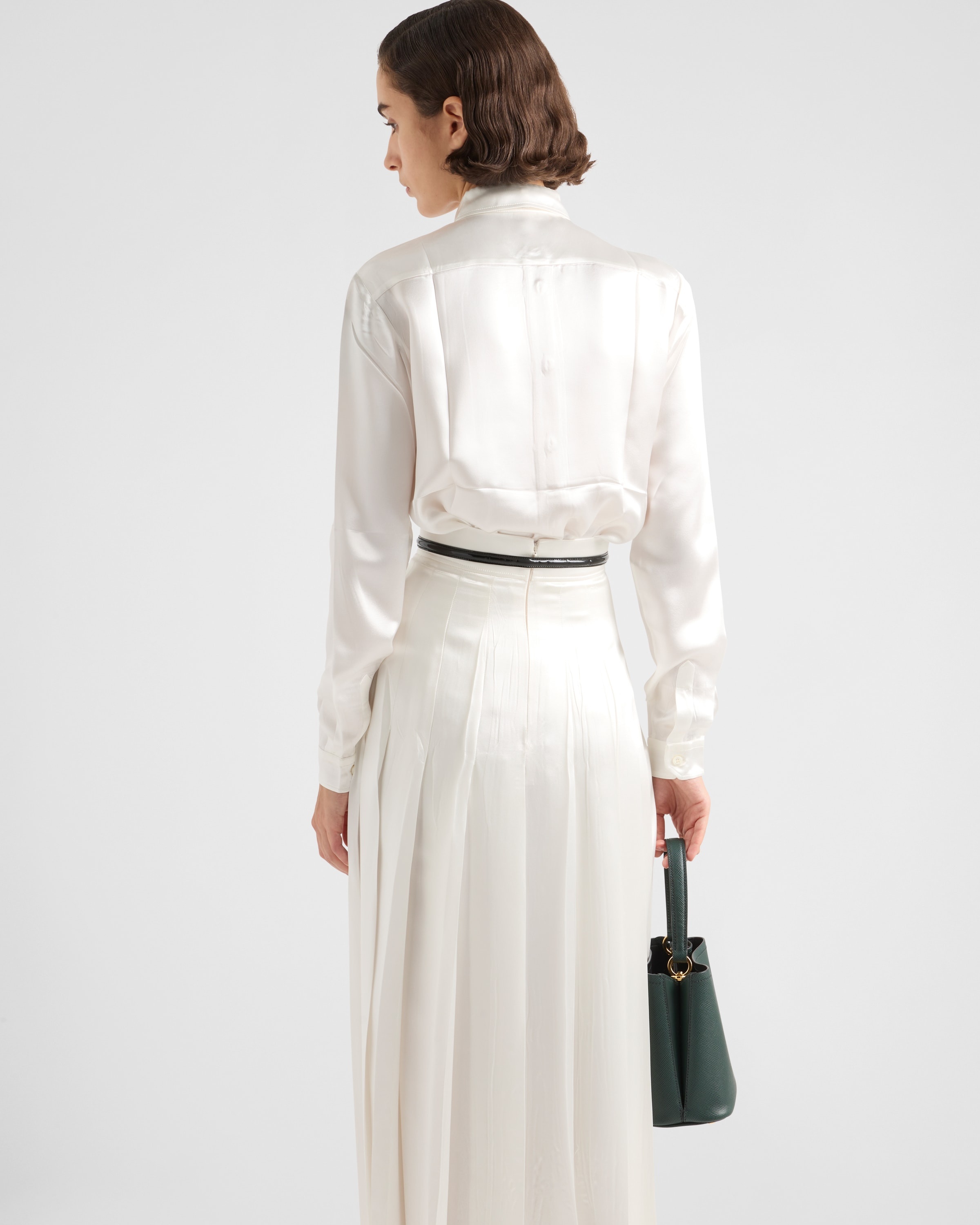 Embroidered satin shirt - 5