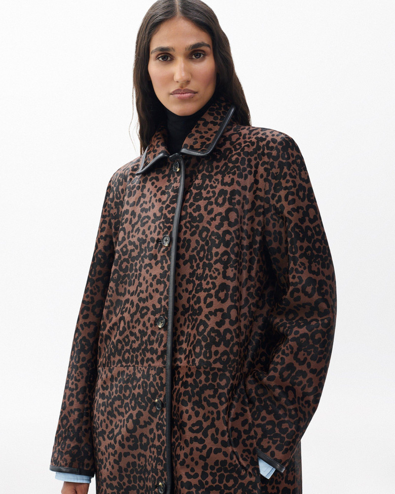 Isa Leopard-Print Calf Hair Coat 4