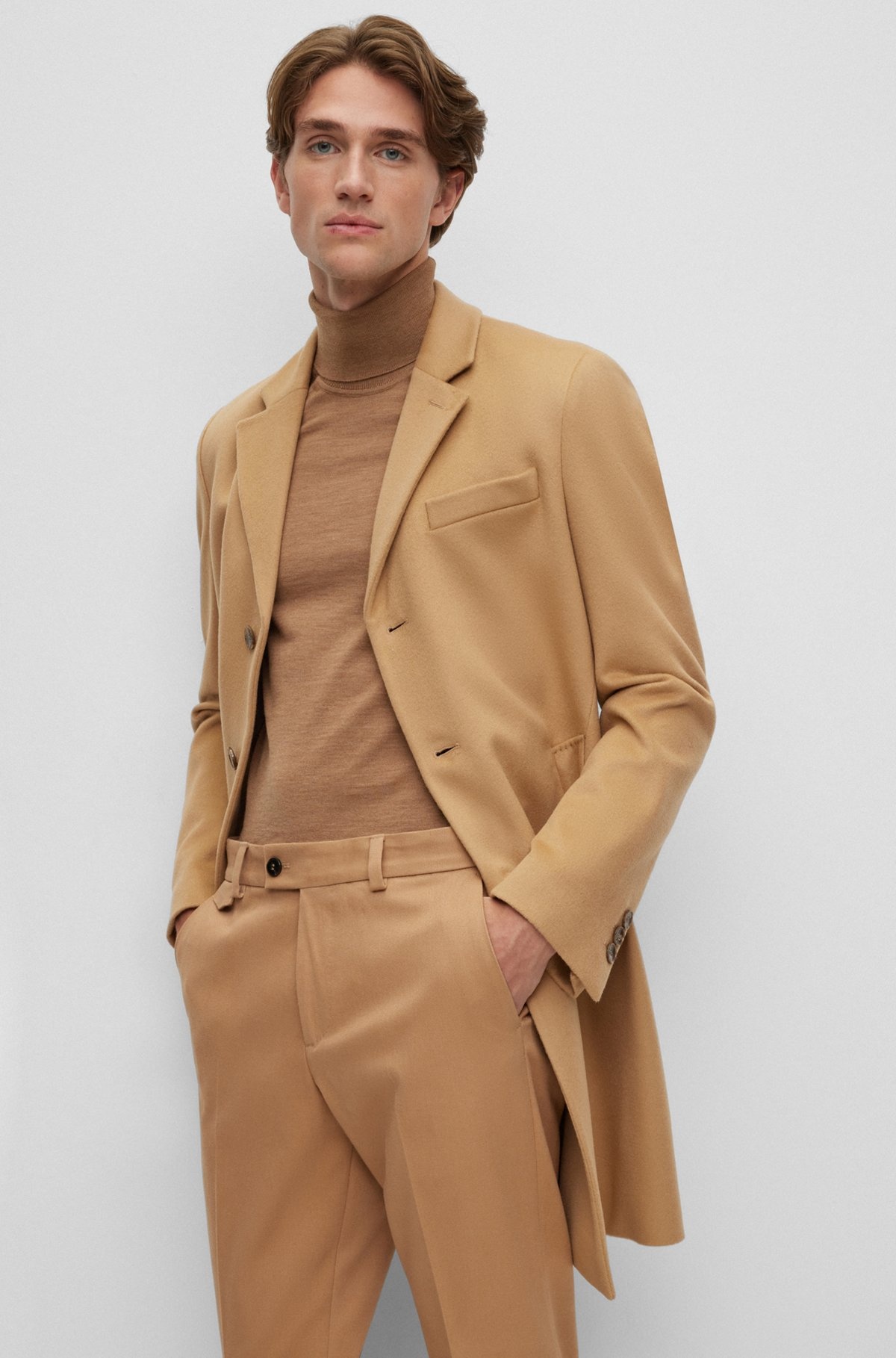 SLIM-FIT COAT IN VIRGIN WOOL AND CASHMERE - 7