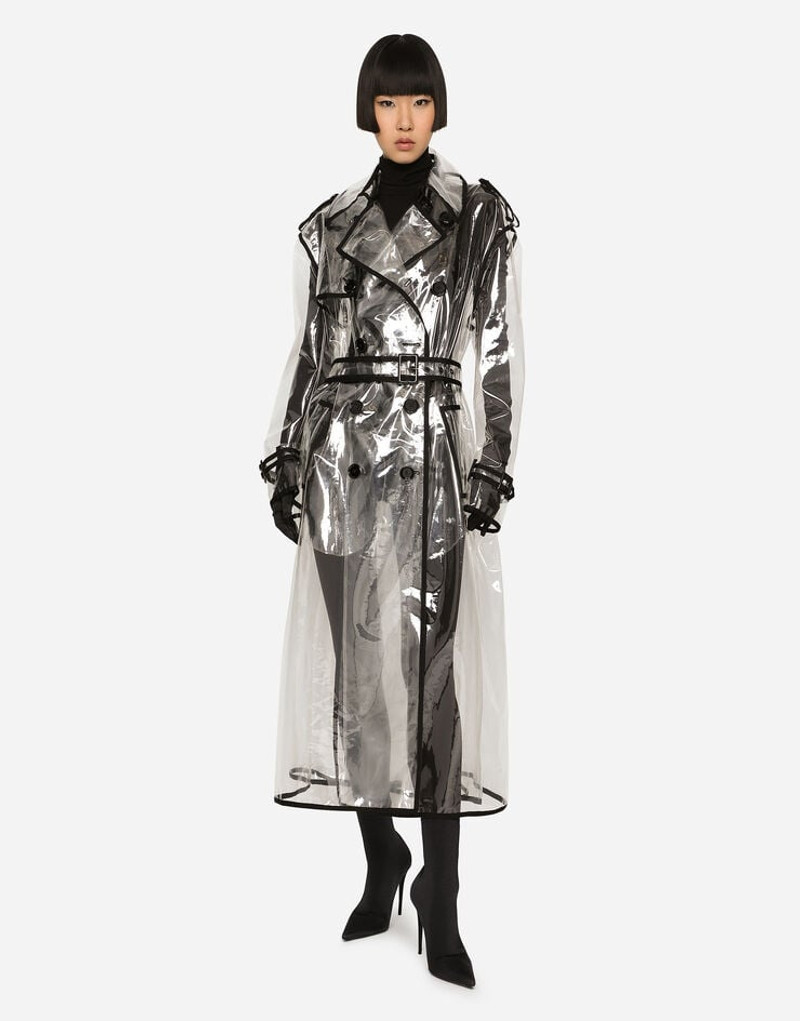 Dolce & Gabbana PVC trench coat with contrasting piping outlook