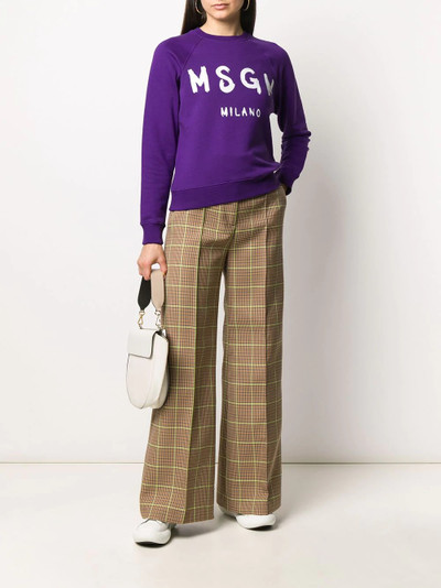 MSGM logo print sweatshirt outlook