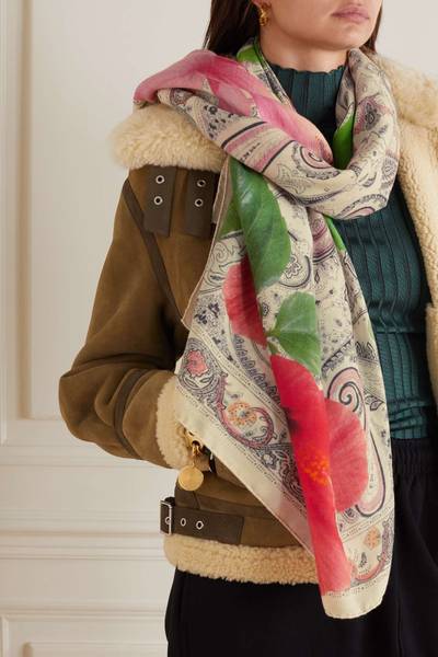 Etro Printed wool and silk-blend scarf outlook