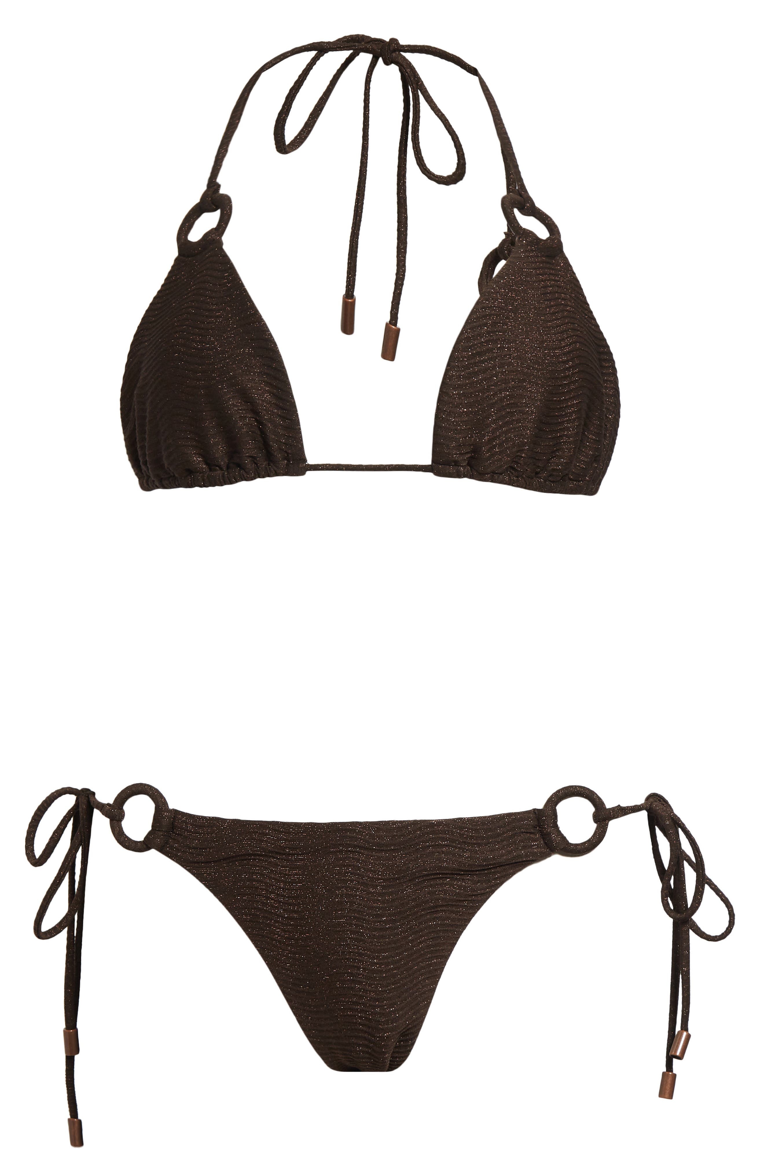 Zimmermann Coco Texture Ring Two-Piece Swimsuit in Chocolate at Nordstrom - 6