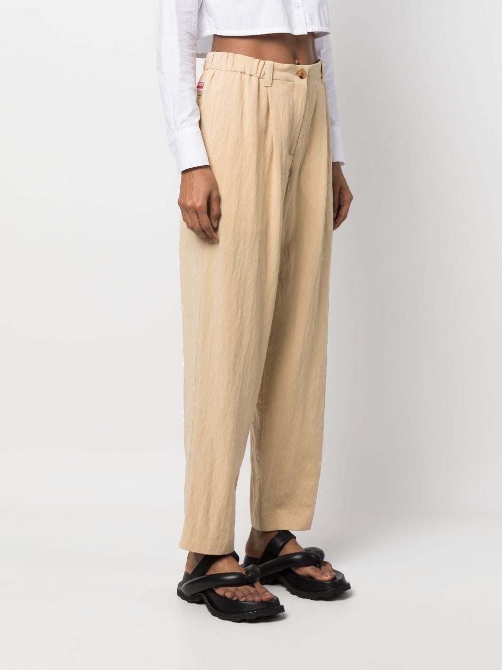 wide-leg cotton trousers - 3